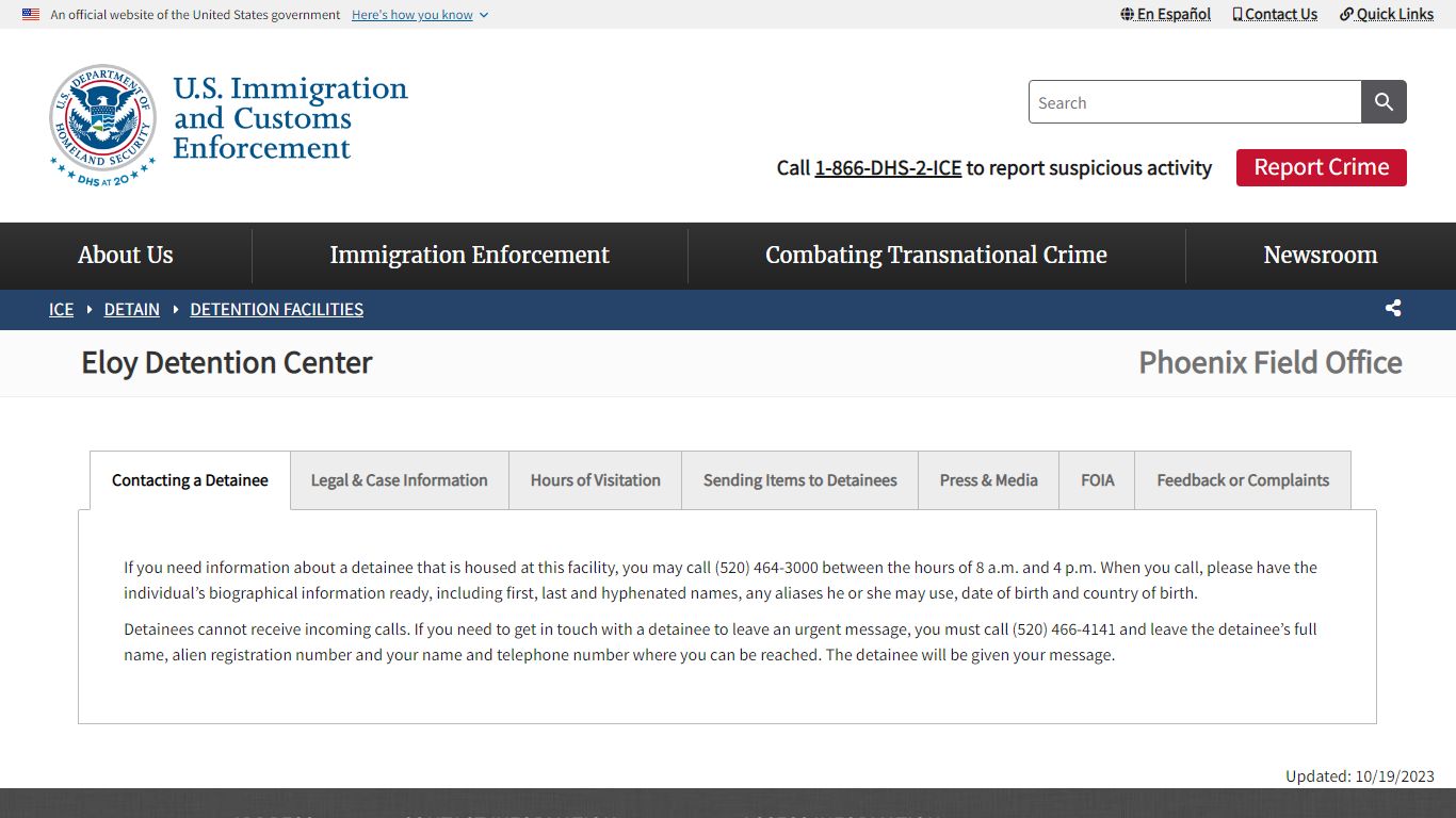 Eloy Detention Center | ICE